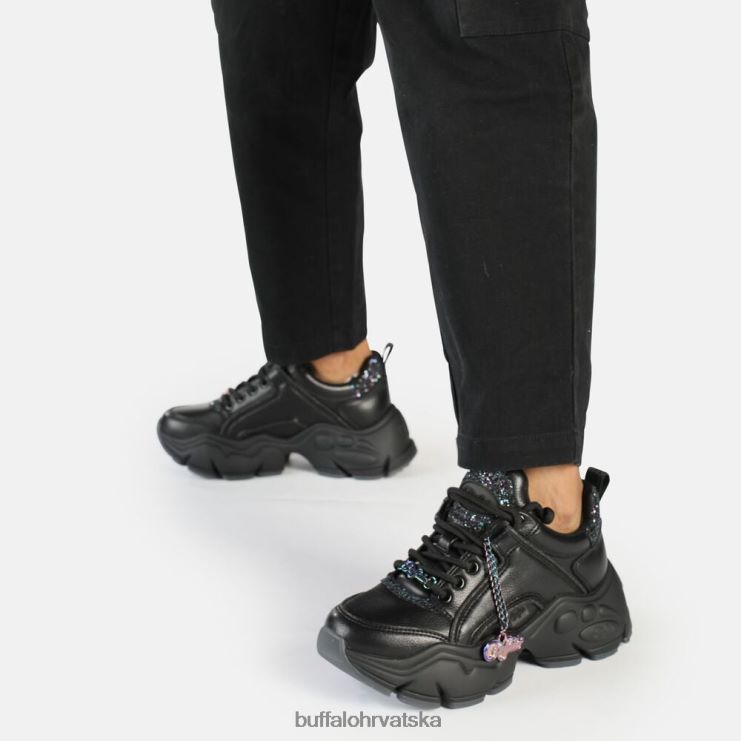 crno Buffalo binary glam sneaker sneaker low vegan |tenisice TDD6T421